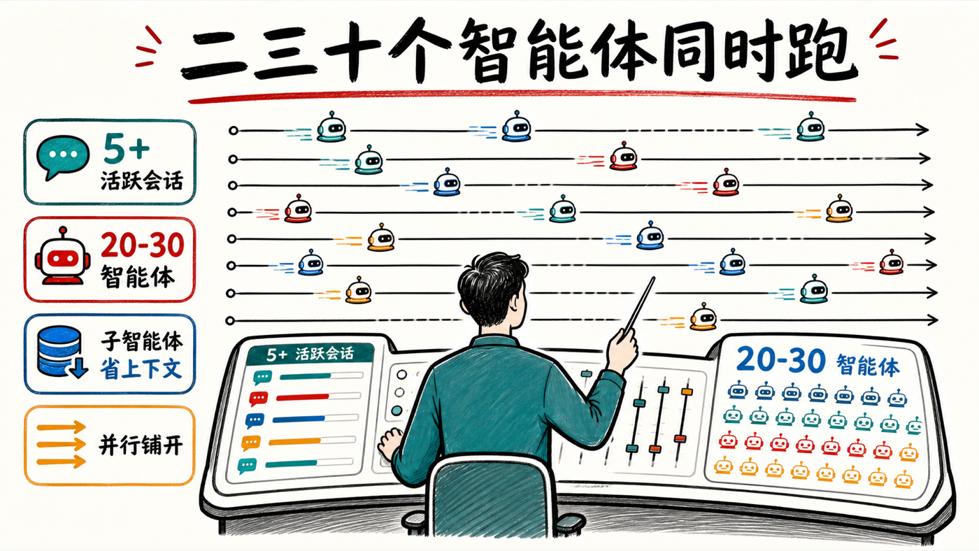 20-30 个并行智能体的调度台