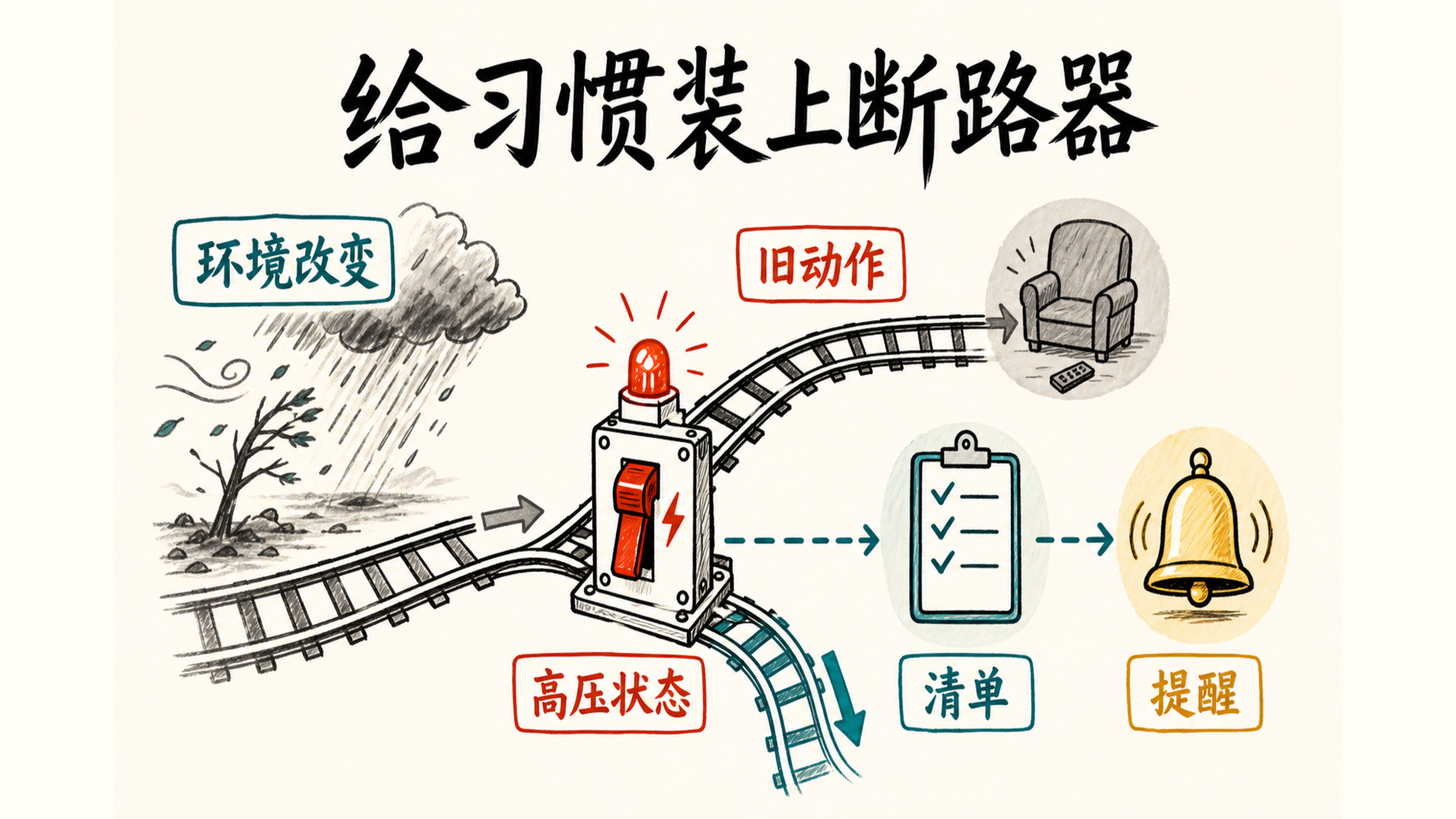 压力下旧习惯与外部断路器